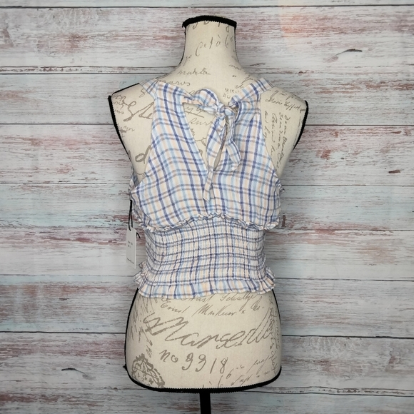 NWT Japna Halter top Blue Orange White Striped small - Picture 4 of 8